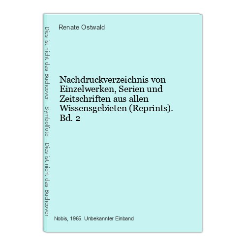 Nachdruckverzeichnis von