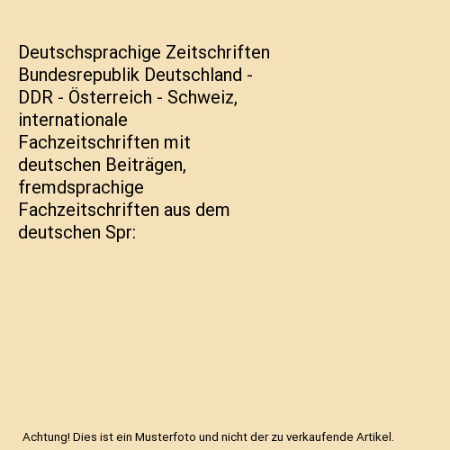 Deutschsprachige zeitschriften - deutschsprachige,