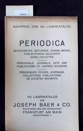 Periodica nachtrag zum 760 - periodica.,