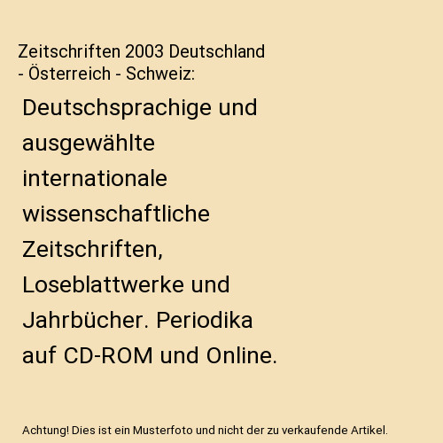 Zeitschriften 2003 deutschland - 2003,