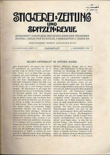 Stickerei zeitung und - und, spitzen